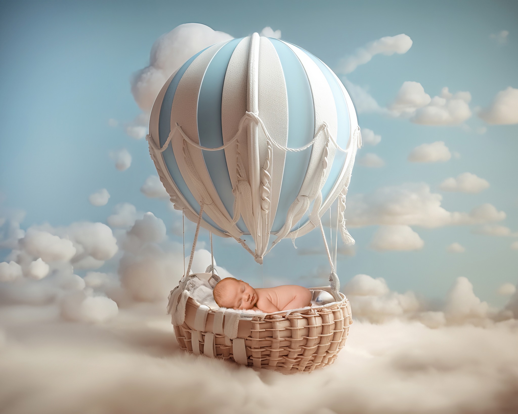 After his denver lactation consultants appointment here is a sleeping baby on a composite hot air balloon.